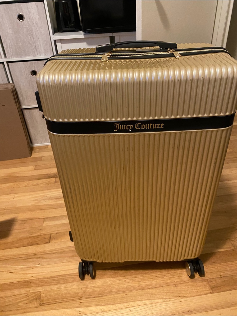 Juicy Couture Gold Hard-Shell Rolling Suitcase